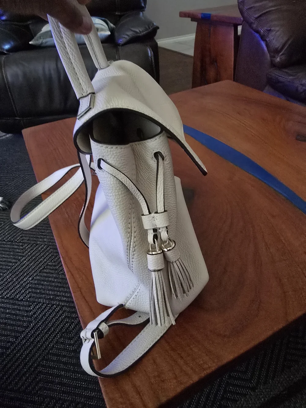 kate spade New York Cream Pebbled Leather Top-Handle Backpack